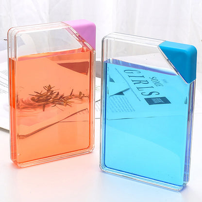 Flat Water Bottle for Outdoor Reusable Transparent Sports Bottle for Students Kids Women Men