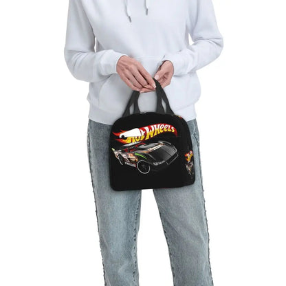 Custom Hot Wheels For Fans Thermal Insulated Lunch Bag Cartoon Sport Car Portable Lunch Container Travel Multifunction Food Box