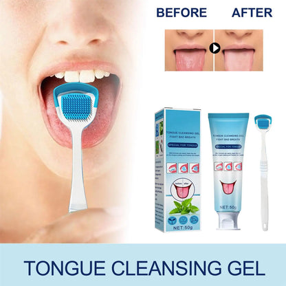 Tongue Coating Cleaning Gel Mint Tongue Scraper Scrubber Orasl Care Removal Odor Health Fresh Breath Care Dental Hygiene Tool