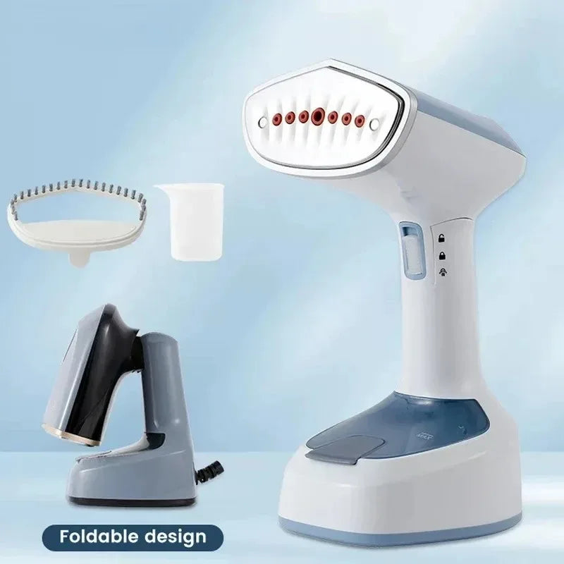 1500W Foldable Electric Fabric Steamer Fast-Heat Handheld Steam Iron for Home Travel Garment Care