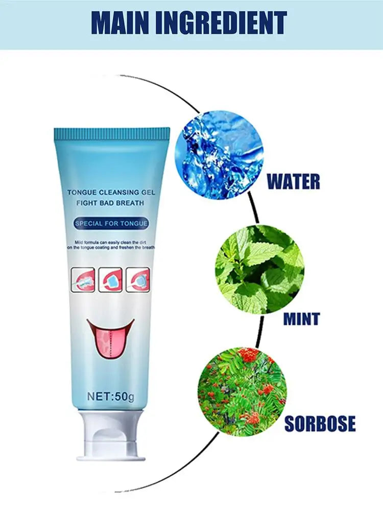 Tongue Coating Cleaning Gel Mint Tongue Scraper Scrubber Orasl Care Removal Odor Health Fresh Breath Care Dental Hygiene Tool