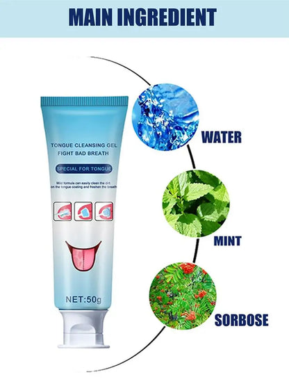 Tongue Coating Cleaning Gel Mint Tongue Scraper Scrubber Orasl Care Removal Odor Health Fresh Breath Care Dental Hygiene Tool