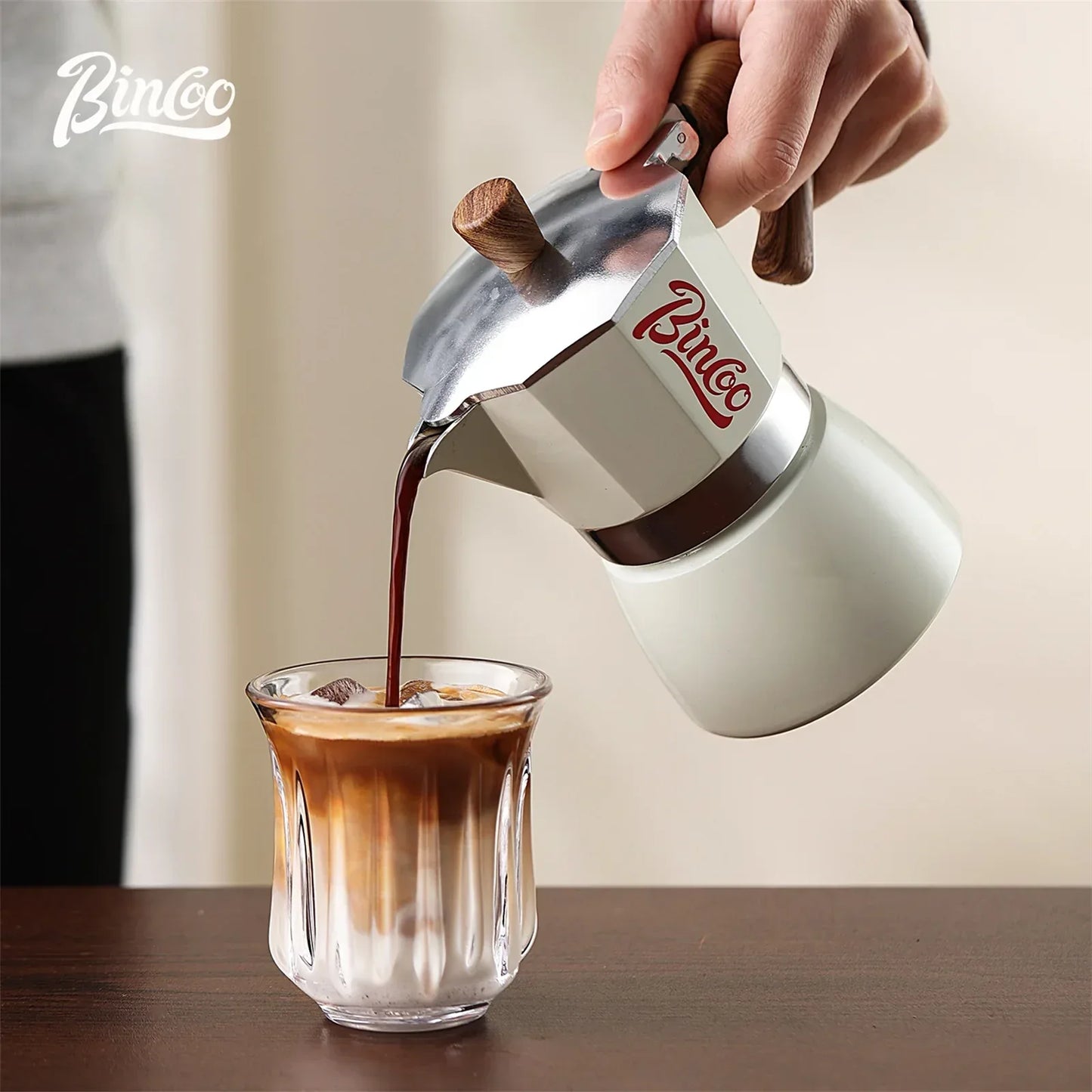 Bincoo Moka Pot and Electric Stove Combo Espresso Maker Compact Design for Small Spaces for Rich Italian Style Coffee Brewing