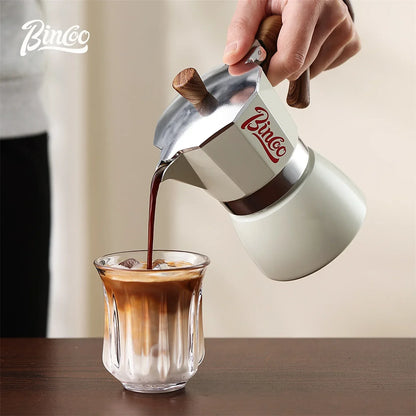 Bincoo Moka Pot and Electric Stove Combo Espresso Maker Compact Design for Small Spaces for Rich Italian Style Coffee Brewing
