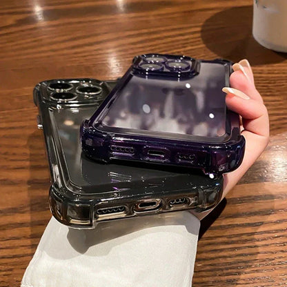 Luxury Shockproof Clear Phone Case For iPhone 15 14 13 12 11 Pro Max XR X XS Max Silicone Bumper Transparent Hard Back Cover