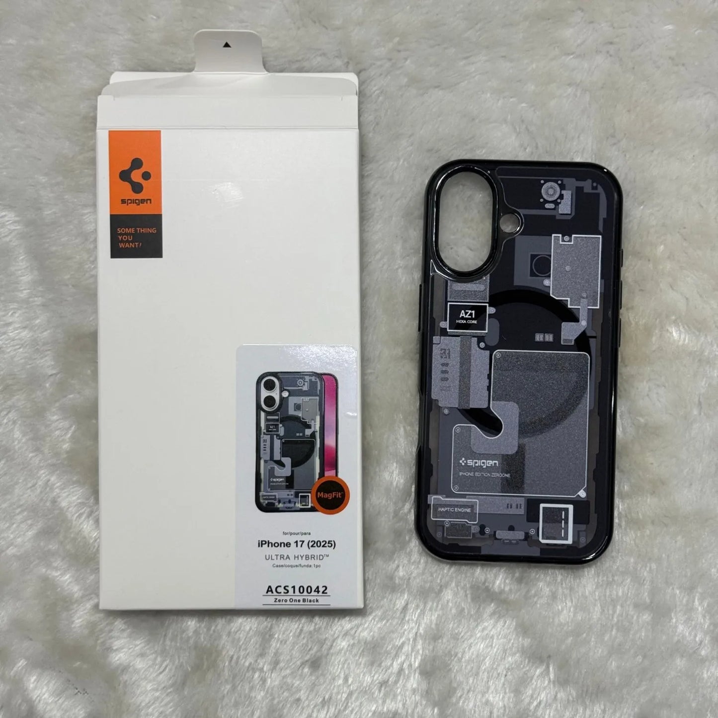 Original Spigen technology case for iPhone 17 Pro Max, magnetic phone case, transparent acrylic 17 Pro protective cover