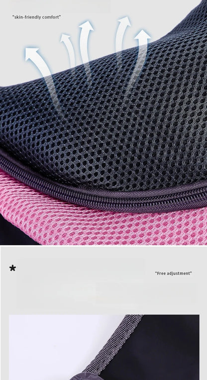 Pet backpack, portable shoulder bag for travel, hands-free outdoor crossbody bag suitable for cat and dog pet supplies