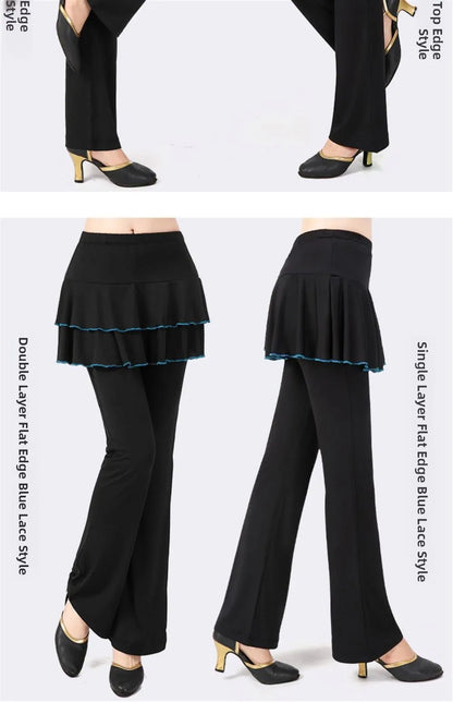 Qui Dry Dance Pants Women's High Waist Long Trousers Skirt Sports Fitn Square Dance orm Breathable Comfortable Fabric