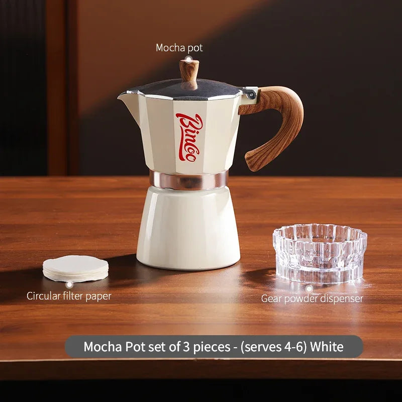 Bincoo Moka Pot and Electric Stove Combo Espresso Maker Compact Design for Small Spaces for Rich Italian Style Coffee Brewing