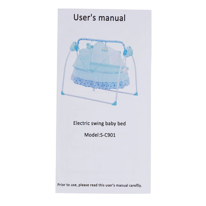 Electric Baby Cradle Auto Swing Rocker Cot Infant Sleeping Bed Swing Crib Kit Timer+Bluetooth Music+Mat+Pillow 5Gears Adjustable