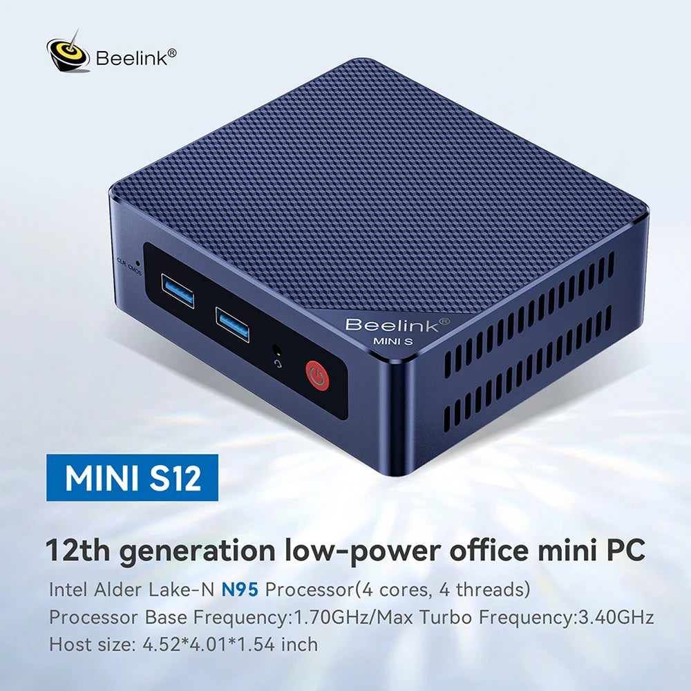 Beelink Mini S13 Intel Twin Lake N150 S12 Pro N100 16G 500G Windows 11 Mini S 11th N5095 DDR4 8GB 128GB Desktop Computer N95