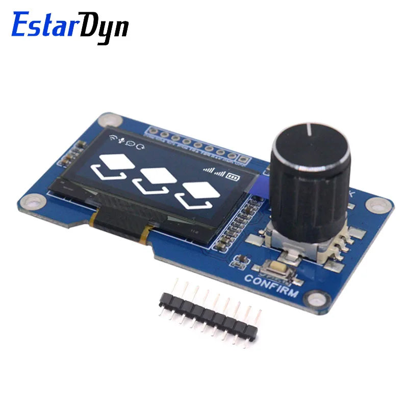 Estardyn 1.3-inch OLED Module White/Blue Button EC11 Rotary Encoder IIC Interface LCD Screen