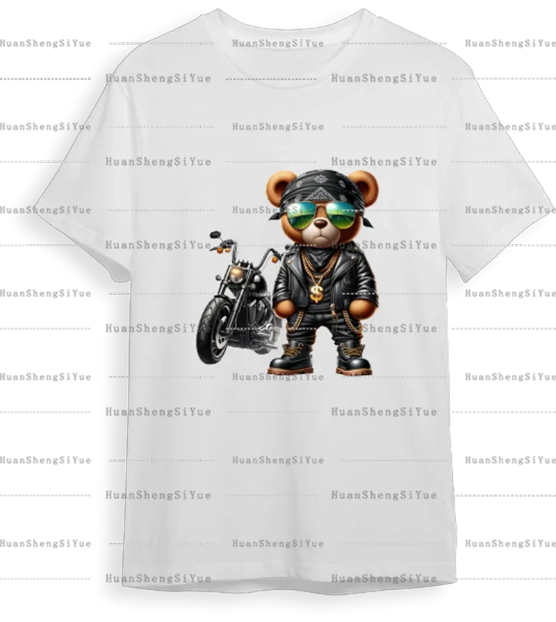 Teddy Bear Street Style Ironing Sticker Clothes DTF Fashion T-shirt Hoodie DIY Hot Transfer Printing Hot Sticker Waterproof