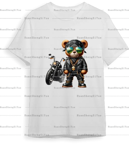 Teddy Bear Street Style Ironing Sticker Clothes DTF Fashion T-shirt Hoodie DIY Hot Transfer Printing Hot Sticker Waterproof