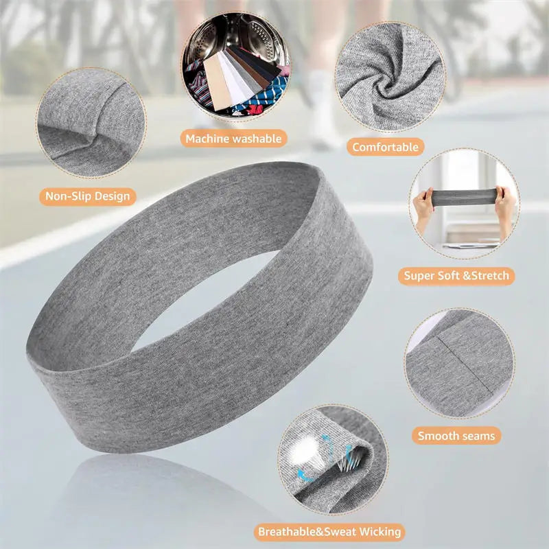7Pcs Solid Color High Elasticity Headbands Yoga Exercise Headband Hair Accessories Sweat Absorbing Wide Edge Headband