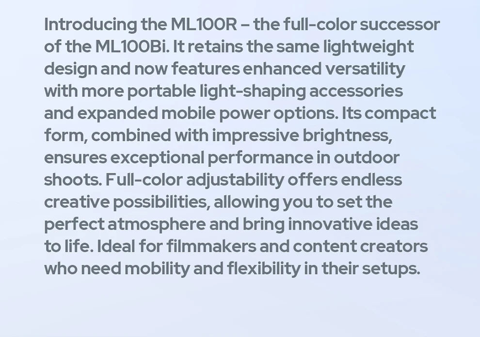 Godox ML100R 110W RGB LED Video Light 2800-6500K 11 FX Effects APP Control Godox Mount for Filmmaking/Live Streaming/Vlog