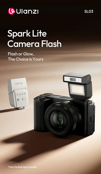 Ulanzi SL03 Mini Speedlight Flash Camera Flash GN8 4 Level Adjustable Fill Light for Canon Sony Nikon DSLR Outdoor Photography