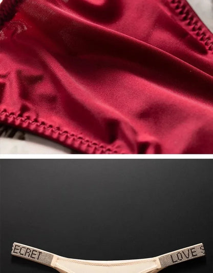 Letter Sexy Panties Women Thongs Rhinestones Diamonds G-string Sports Thong Low Waist Shorts Briefs T-back Fitness S-XL