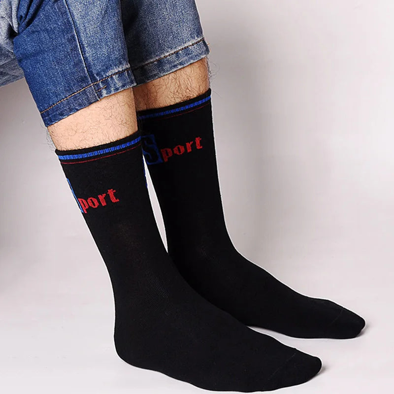 3 Pairs/Pack Big Large Socks EU 47,48,49 Sports Mid Socks Men's Plus Size Combed Cotton Compression Socks Meias Calcetines Male