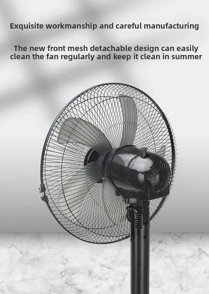 Household Silent Remote Control Standing Fan-5-Blade Powerful Oscillating Fan with Energy-Saving Motor, Adjustable Height