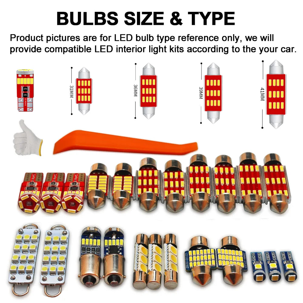 MDNG 9Pcs Canbus Indoor Lamp For MG 5 MG5 2021 2022 Vehicle Bulbs LED Interior Map Dome Trunk Light Kit No Error Car Accessories