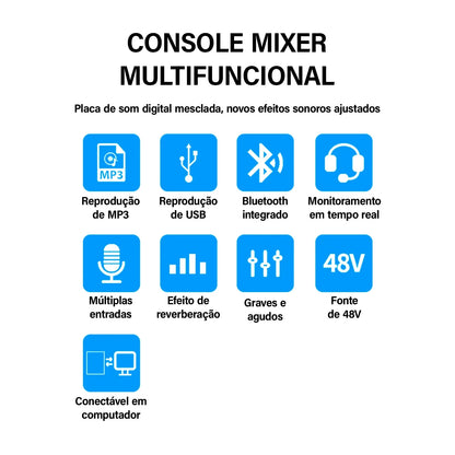 VEDO AF4 Mixer Analog Mixer Merged Digital Sound Card 4 Channels Personalized Function Settings Analog Mixing Console For Live