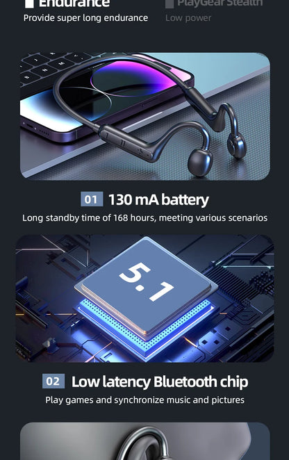 Ks15 Bluetooth Earphone Neck Mounted Wireless Headset With High Power Sound Conduction And Long Battery Life