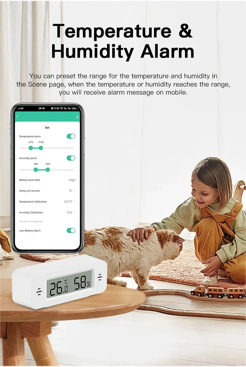 Tuya WiFi Zigbee Mini Temperature Humidity For Smart Home Thermometer Hygrometer APP Remote Work with Google Home Yandex Alexa