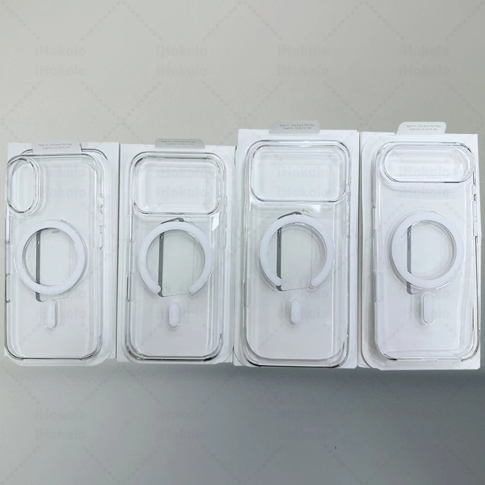 Original Magnetic Clear Case For iPhone 17 16 15 14 13 12 Pro Max Camera Control Transparent Cover For Magsafe Wireless Charging