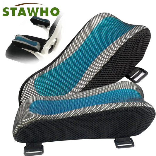 Office Chair Arm Pads with Cooling Gel,Memory Foam Armrest Pads for Gaming Chair Arm Rest Covers for Desk Chair Armrest Cushions