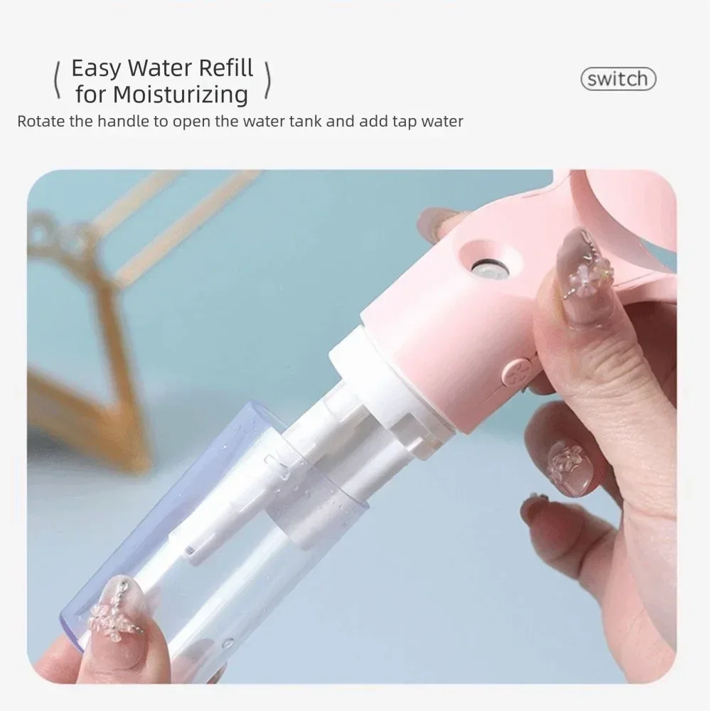 Portable Handheld Spray Mist Fan Mini Turbine Rechargeable Cooling Fan For Desktop Outdoor Camping Student Dormitory Summer Use