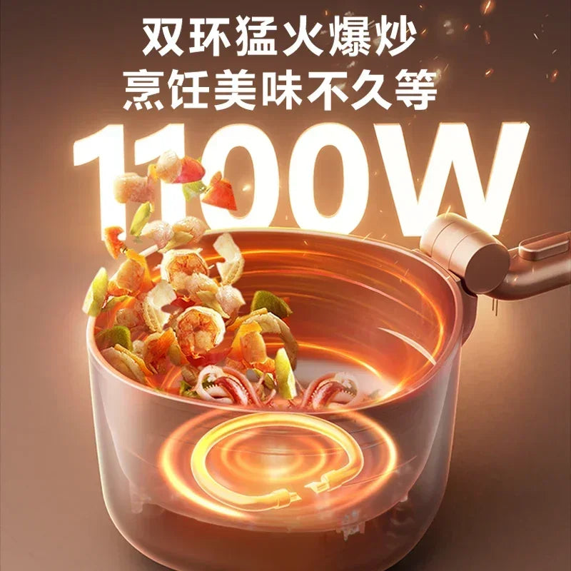 Household multifunctional electric cooking pot frying pan integrated folding pot student dormitory electric cooking pot