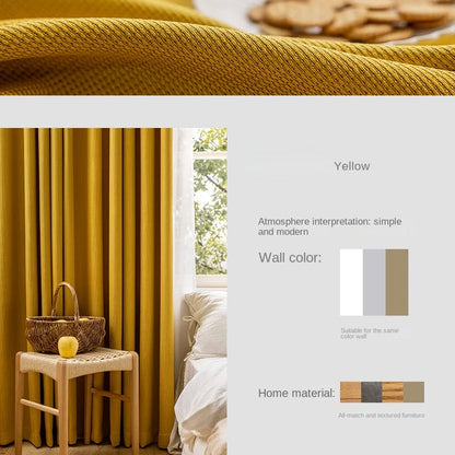Modern Simple Balcony Drapes Light Luxury Bedroom Thick Blackout Curtain Large Area Bay Window Curtains Home Living Room Drape