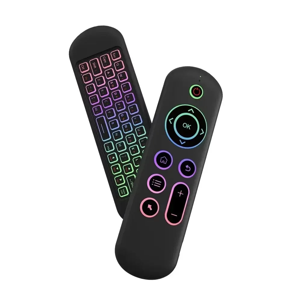 2.4GHz Wireless M5 Air Mouse BT 5.2 Mini Keyboard Backlit Remote Control IR Learning Remote Control for PC Android TV Box