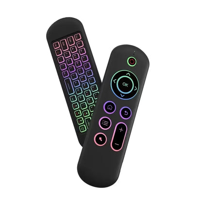 2.4GHz Wireless M5 Air Mouse BT 5.2 Mini Keyboard Backlit Remote Control IR Learning Remote Control for PC Android TV Box