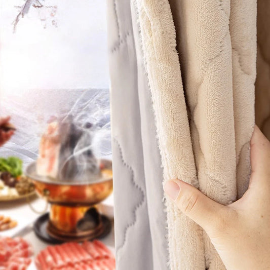 1pc Diamond-patterned warm-colored cold-proof and thermal curtain with light luxury French style - A must-have item for bedrooms by PDG ibma