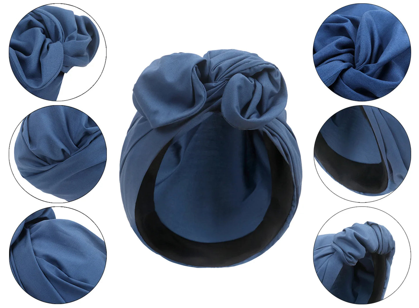 Woman Muslim Headscarf Cap Cotton Headband African Head Wraps Elegant Retro Turban for Ladies Beanies Caps Muslim Headpiece