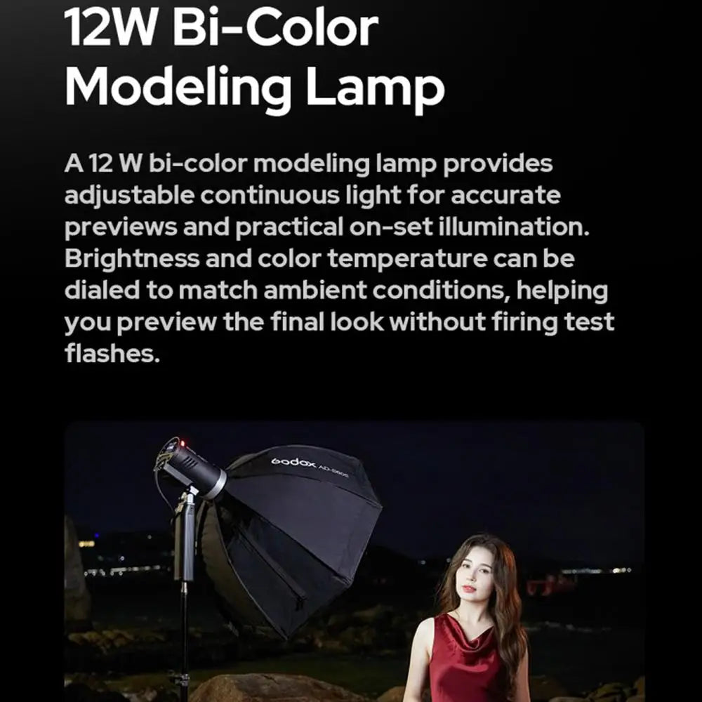 Godox AD300Pro II 300Ws Outdoor Flash TTL HSS 1/8000s 2.4G Wireless Strobe with Rechargeable Battery for Canon Sony Nikon Fuji