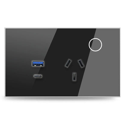 Melery Wall Socket WIFI Tuya Smart Australia Plug USB Type-C 30W Argentina Outlet Power Touch Sensor Remote by Alexa Google Home