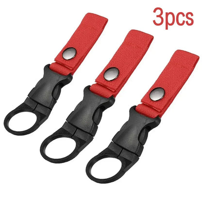 3Pcs Outdoor Tactical Nylon Webbing Water Bottle Clip Multifunctional Climbing Clip Portable Water Bottle Quick Clip Clamp Clip