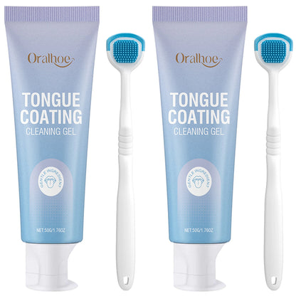 50ml Tongue Cleaning Gel Set,For Bad Breath Long Lasting-Freshness Mouth Odor-Eliminators,Tongue Cleaning Paste For Home