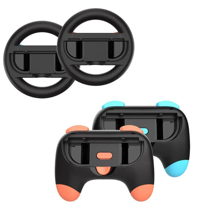 4 IN 1 Racing Steering Wheels And Hand Grips For Switch 2 2025 For J-Con Controller Game Controller Handle Grip Handle Kit