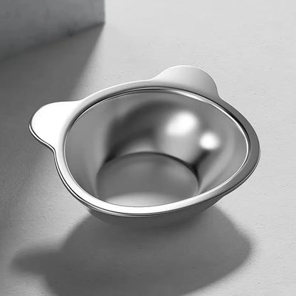 Stainless Steel Pet Bowl Slanted Anti Cervical Spondylosis for Cats and Dogs Dual Use Feeder