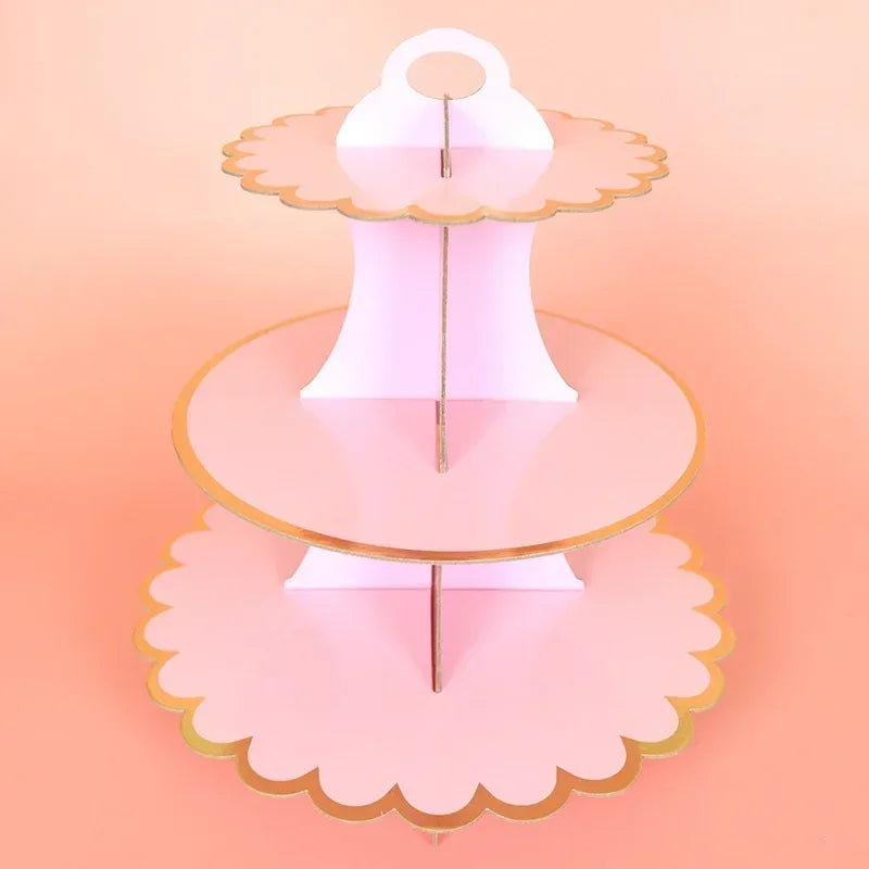 Cake Rack Stand 3 Layer Afternoon Tea Wedding Banquet Plates Party Utensils Birthday Party Christmas Party Cake Tools Display De