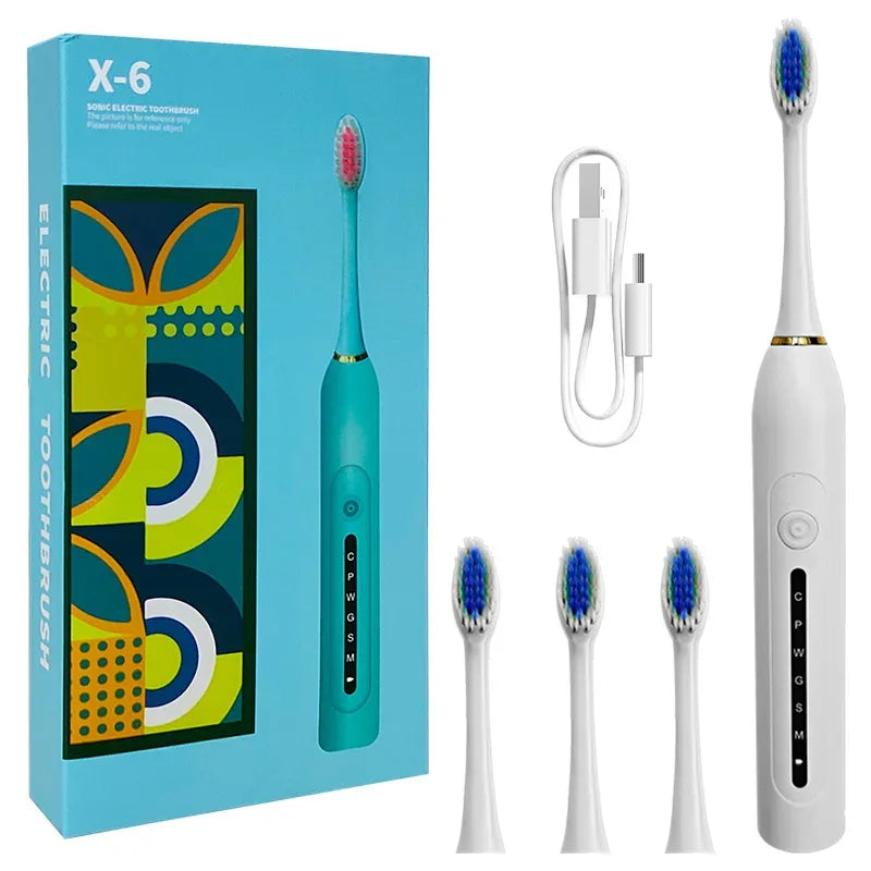 Electric Toothbrush Charging Six Speed Smart Sonic  for Adults and Children with Ultra Fine Soft Bristles Waterproof Portable