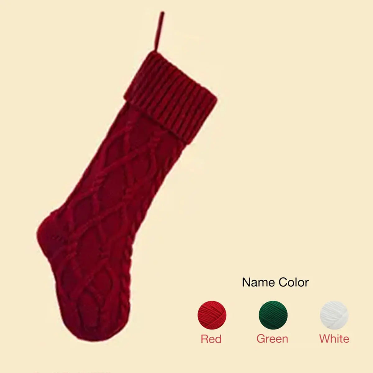 A vintage personalized Christmas stocking with embroidered name and customizable letters, perfect as a family Christmas gift