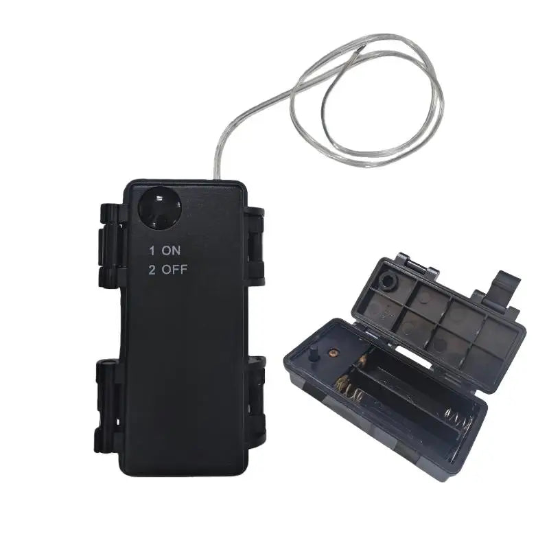 Waterproof 3V Battery Box For Light String 2 Sections AA Battery Holder 3V No.5 Dustproof Battery Cartridge With ON-OFF