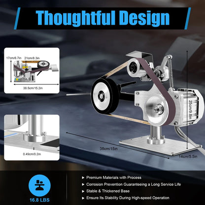 Multi-function Desktop Belt Machine,with Brushless Motor 762x25MM Belt Sander  Sharpener Polishing Grinding Machine