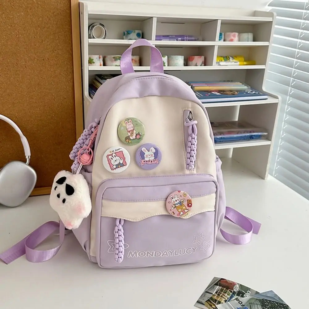 Cute Japanese Style Backpack Nylon Multi-function School Bag Large Capacity Handbag Student