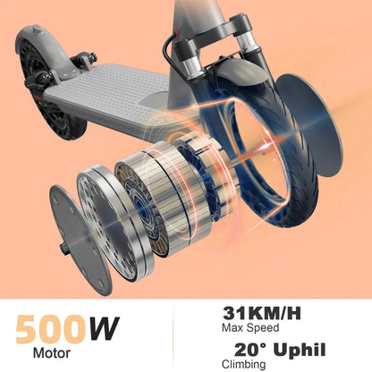 ATSANT Adult Electric Scooter 31/35km/h 500W/1000W 35KM/50KM Long Range 8.5/10Inch Tyre 10.5/14.5Ah Large Battery Kick Scooter
